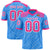 Custom Powder Blue Pink Personalized Tiger Stripe Graffiti Pattern Authentic Football Jersey