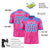 Custom Pink Powder Blue Personalized Tiger Stripe Graffiti Pattern Authentic Football Jersey