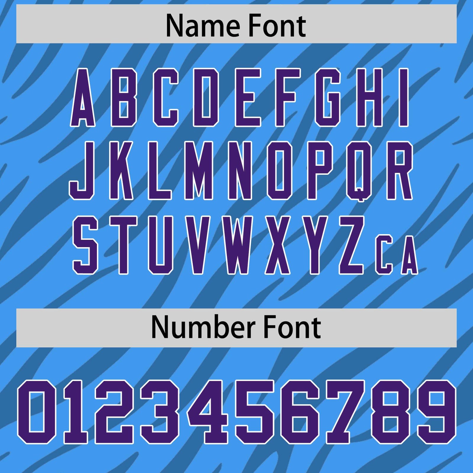 Custom Powder Blue Purple Personalized Tiger Stripe Graffiti Pattern Authentic Football Jersey