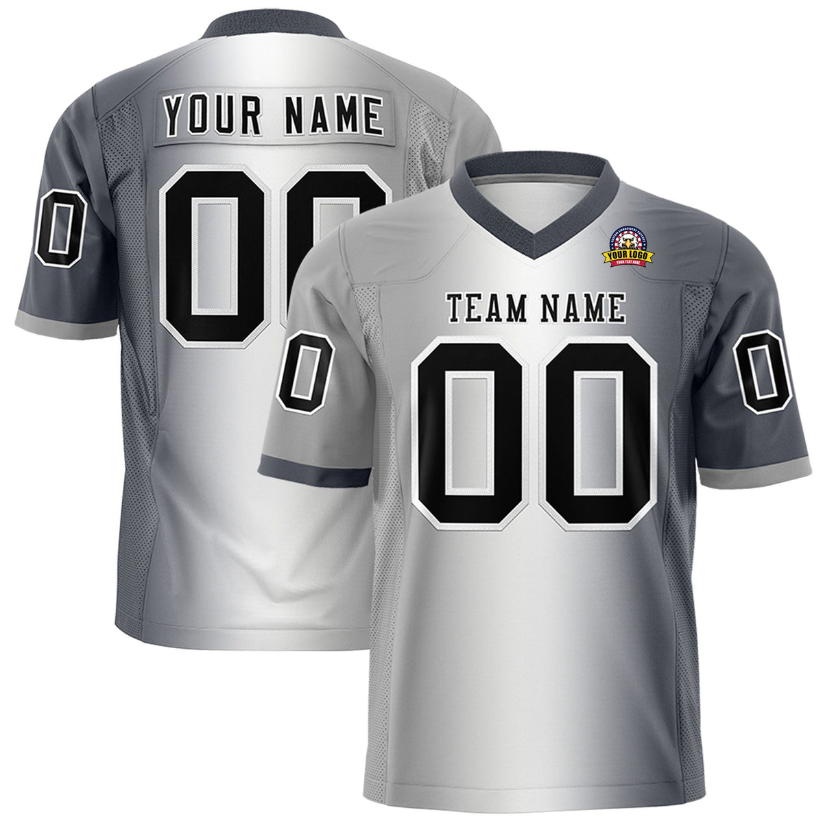 Custom Light Gray White-Crimson Personalized Gradient Fashion Authentic Football Jersey