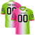 Custom Pink White-Neon Green Personalized Gradient Fashion Authentic Football Jersey