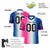 Custom Pink White-Royal Blue Personalized Gradient Fashion Authentic Football Jersey