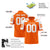 Custom Orange White Personalized Shoulder Star Pattern Authentic Football Jersey