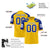 Custom Gold Royal Blue Personalized Shoulder Star Pattern Authentic Football Jersey