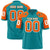 Custom Aqua Orange Personalized Shoulder Star Pattern Authentic Football Jersey