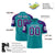 Custom Aqua Purple Personalized Shoulder Star Pattern Authentic Football Jersey