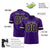 Custom Purple Black-Gold Mesh Authentic Football Jersey