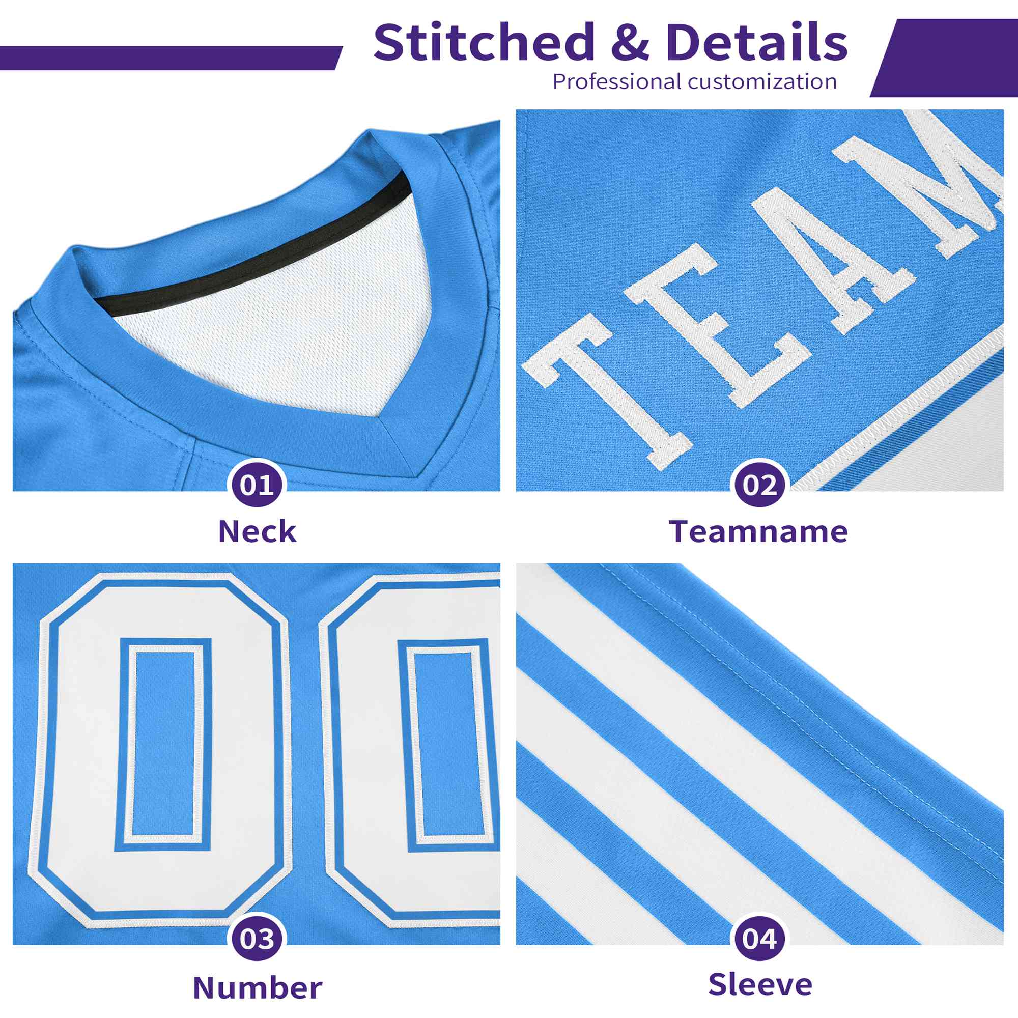 Custom Yellow White-Powder Blue Mesh Authentic Football Jersey