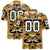 Custom Old Gold Black-White Mesh Camo Football Jersey