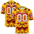 Custom Gold Red-White Mesh Camo Football Jersey