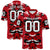 Custom Red Black-White Mesh Camo Football Jersey