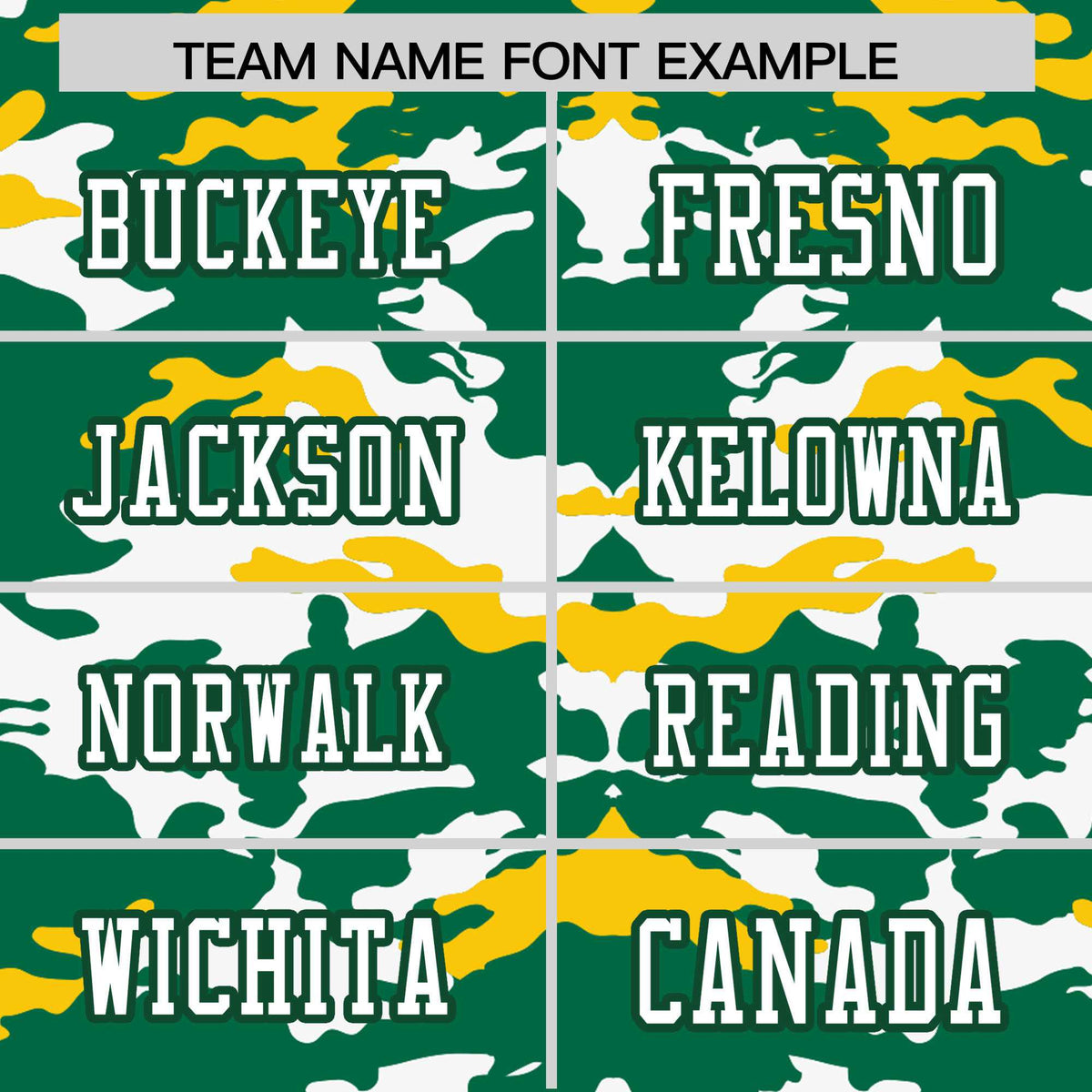Custom Green Yellow-White Mesh Camo Football Jersey