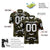 Custom Olive Black-White Mesh Camo Football Jersey