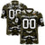 Custom Olive Black-White Mesh Camo Football Jersey