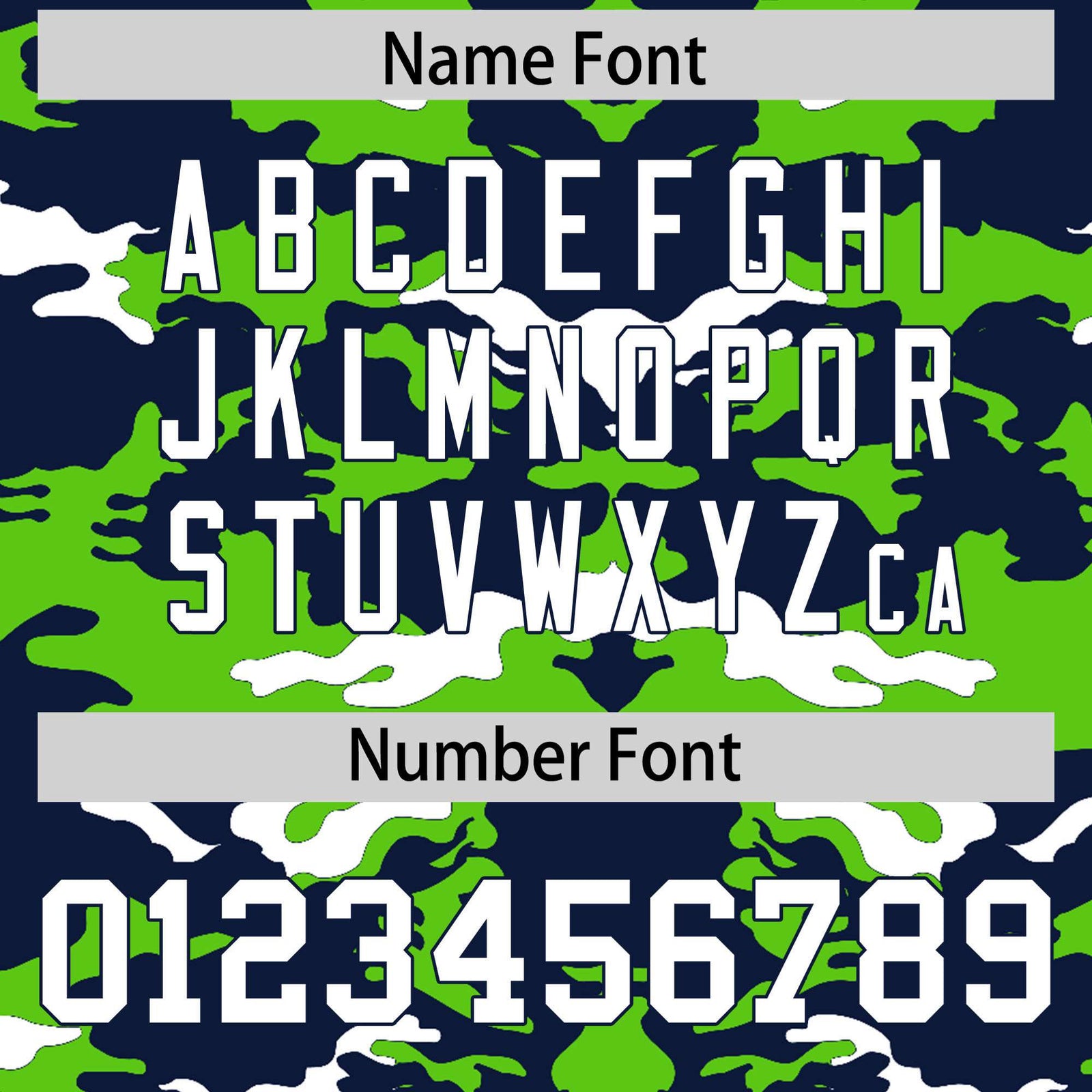 Custom Navy Green-White Mesh Camo Football Jersey