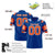 Custom Royal Blue Orange-White Mesh Camo Football Jersey