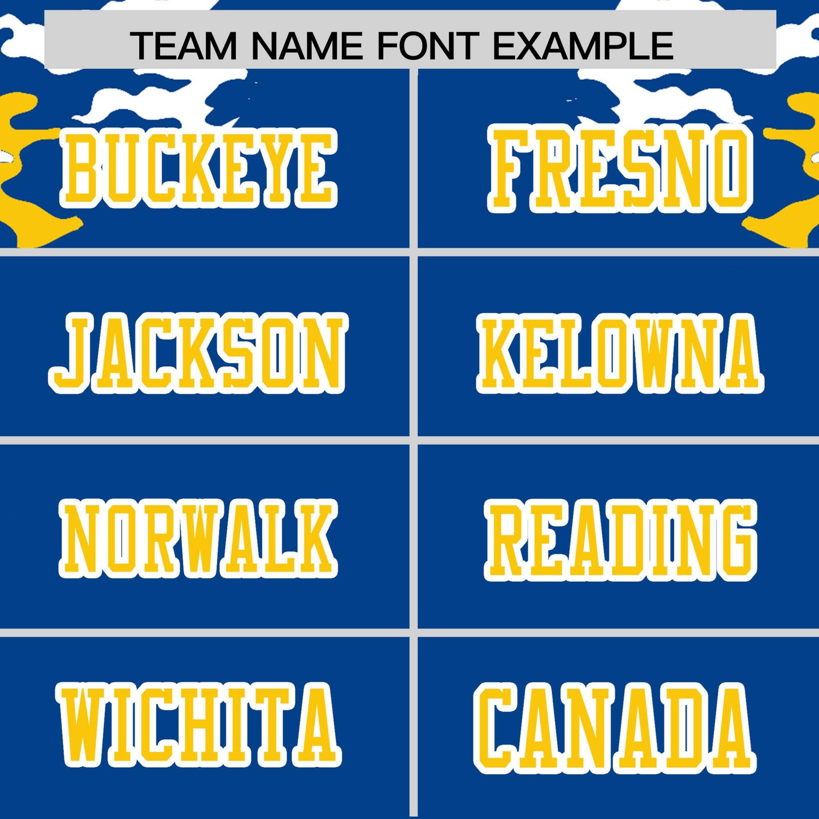 Custom Royal Blue Yellow-White Mesh Camo Football Jersey