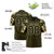 Custom Olive Black-Old Gold Mesh Camo Football Jersey