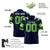 Custom Navy Neon Green-White Mesh Camo Football Jersey