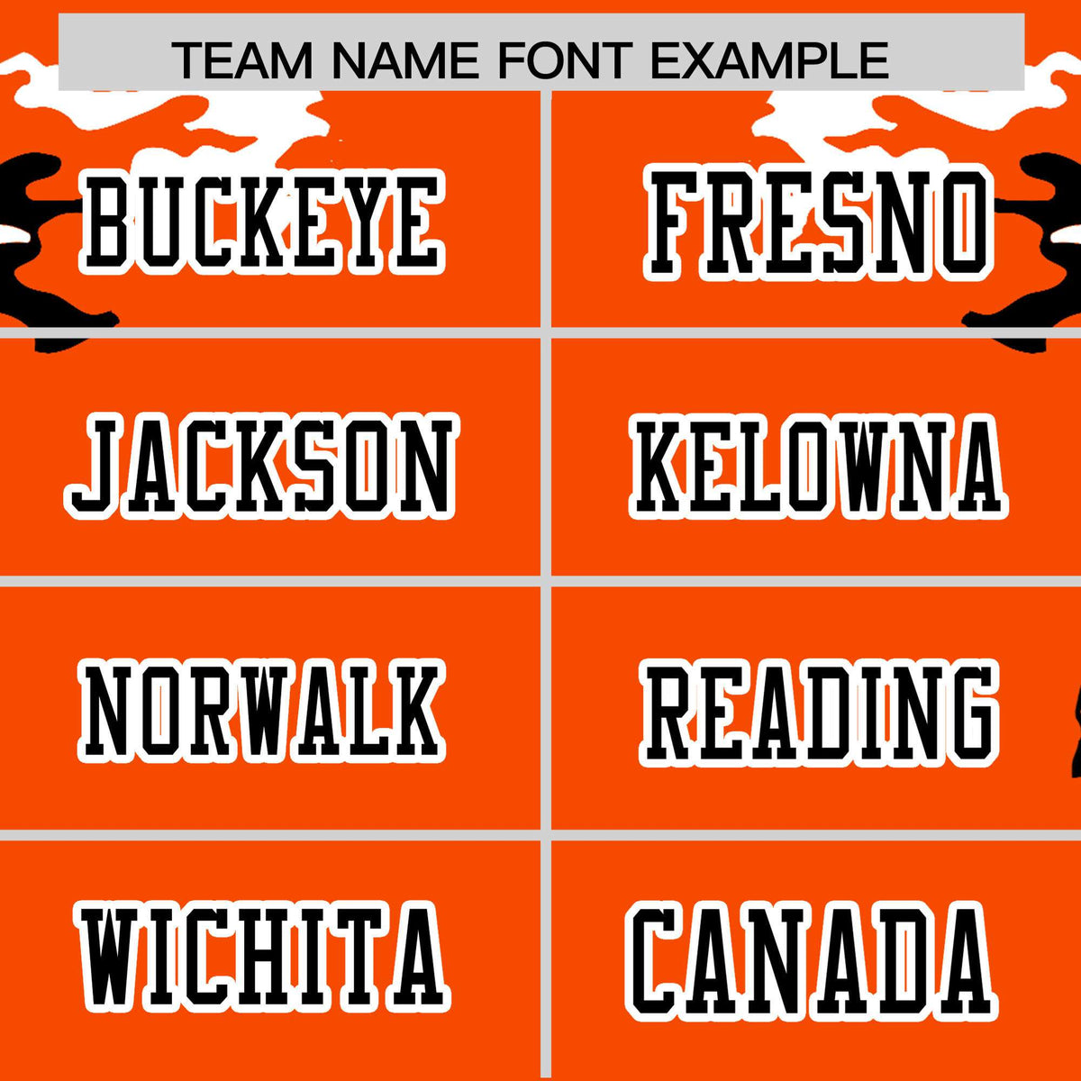 Custom Orange Black-White Mesh Camo Football Jersey