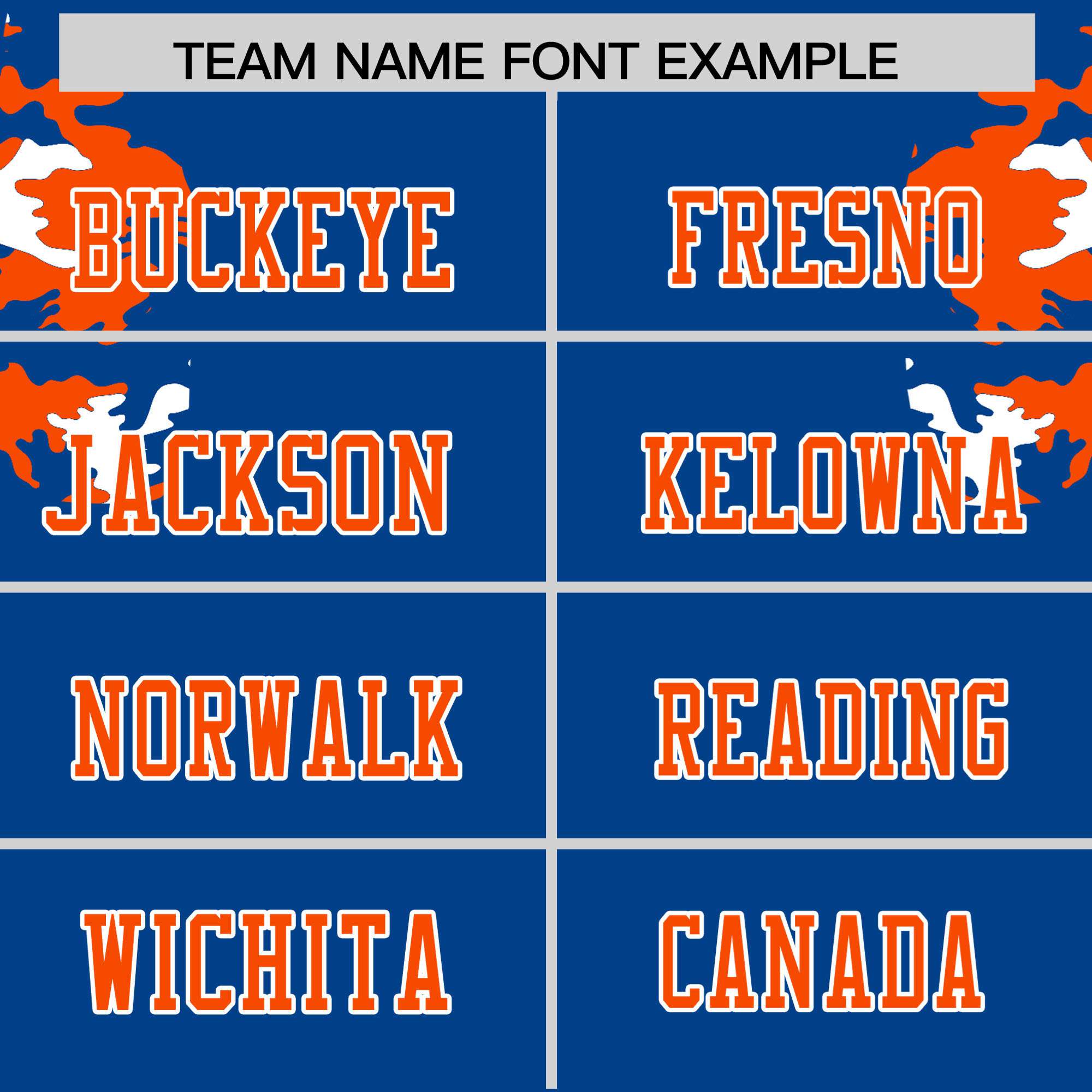 Custom Royal Blue Orange-White Mesh Camo Football Jersey