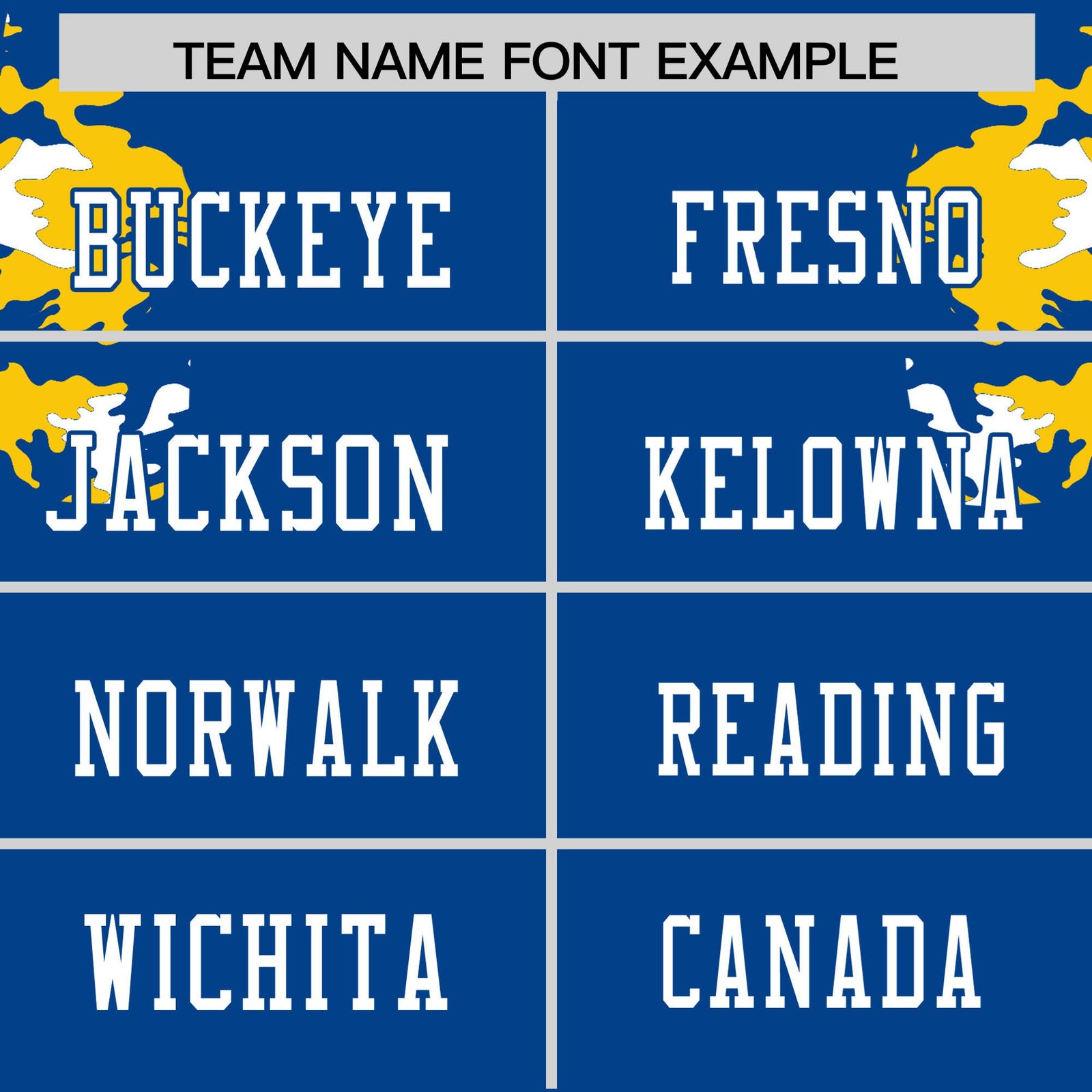 Custom Royal Blue Yellow-White Mesh Camo Football Jersey