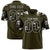 Custom Olive Black-White Mesh Camo Football Jersey