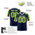 Custom Navy Neon Green-White Color Block Personalized Raglan Sleeves Authentic Football Jersey