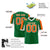 Custom Kelly Green Orange-White Color Block Personalized Raglan Sleeves Authentic Football Jersey