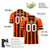 Custom Orange Black-White Mesh Stripe Football Jersey