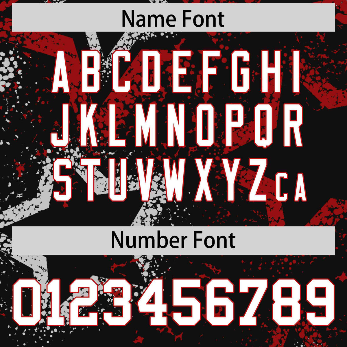 Custom Black White Red Mesh Star Football Jersey