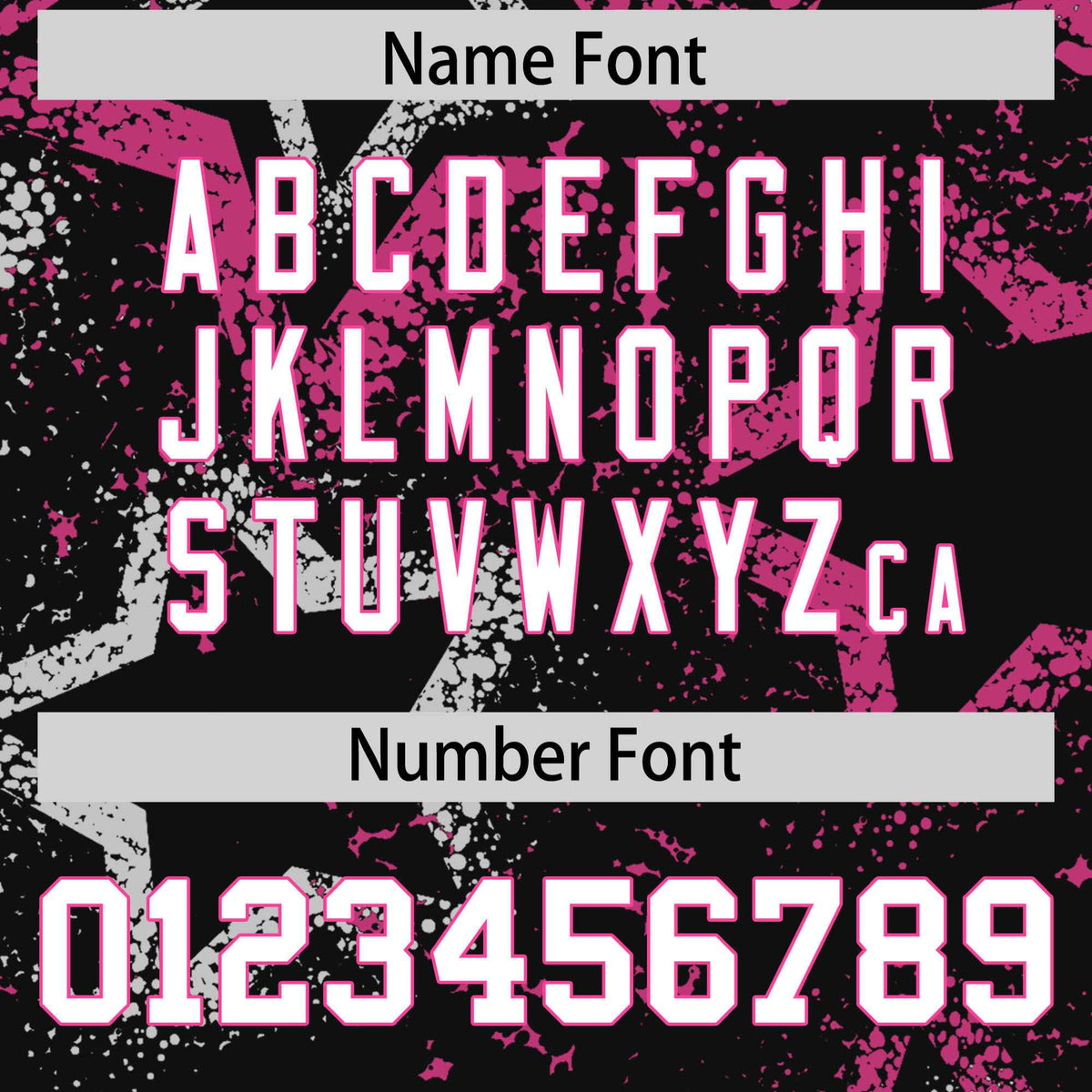 Custom Black White Pink Mesh Star Football Jersey