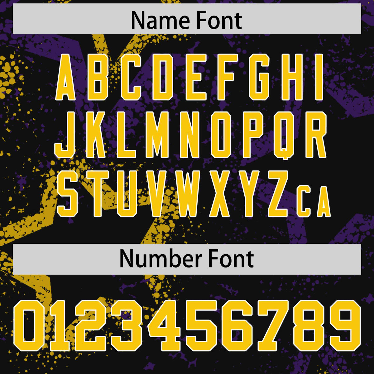 Custom Black Yellow Purple Mesh Star Football Jersey