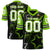 Custom Black White Neon-Green Mesh Star Football Jersey