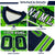 Custom Black White Neon-Green Mesh Star Football Jersey