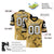 Custom Old-Gold White-Black Mesh Star Football Jersey