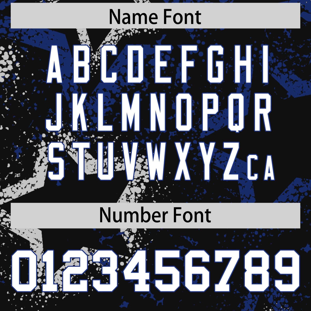 Custom Black White Thunder-Blue Mesh Star Football Jersey