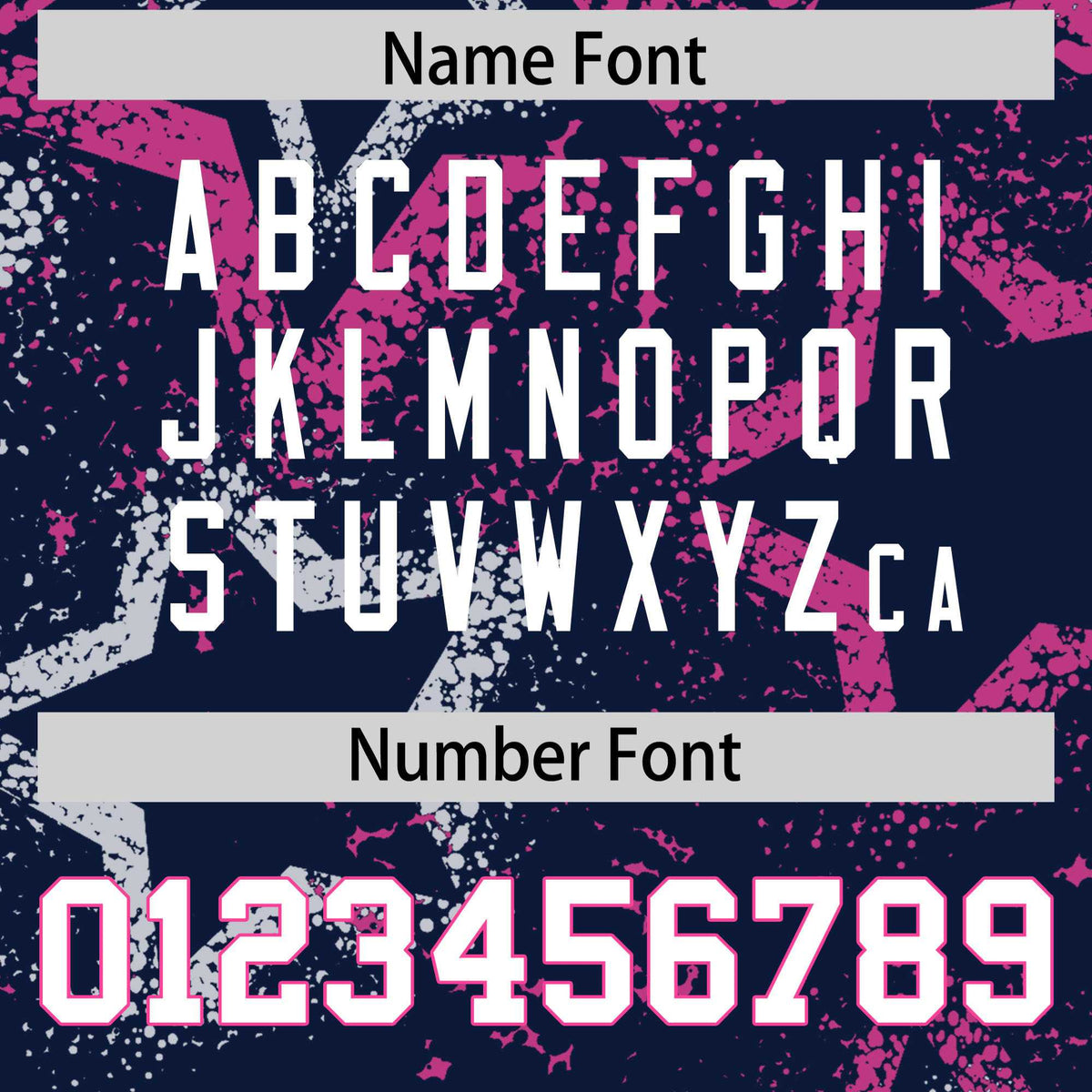 Custom Navy White-Pink Mesh Star Football Jersey