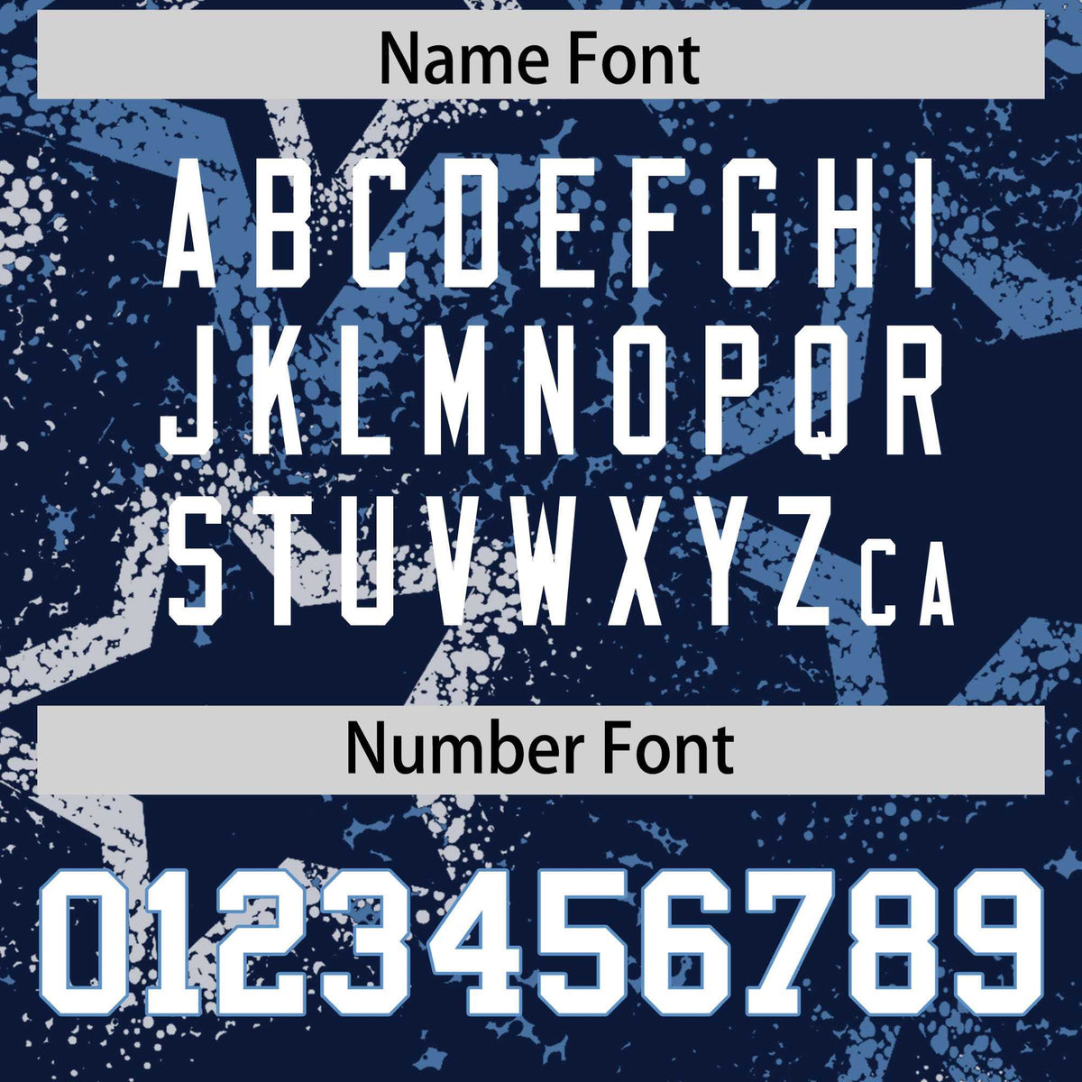 Custom Navy White Liht-Blue Mesh Star Football Jersey