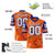 Custom Orange White Thunder-Blue Mesh Star Football Jersey