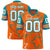 Custom Orange White Aqua Mesh Star Football Jersey