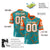 Custom Aqua White Orange Mesh Star Football Jersey