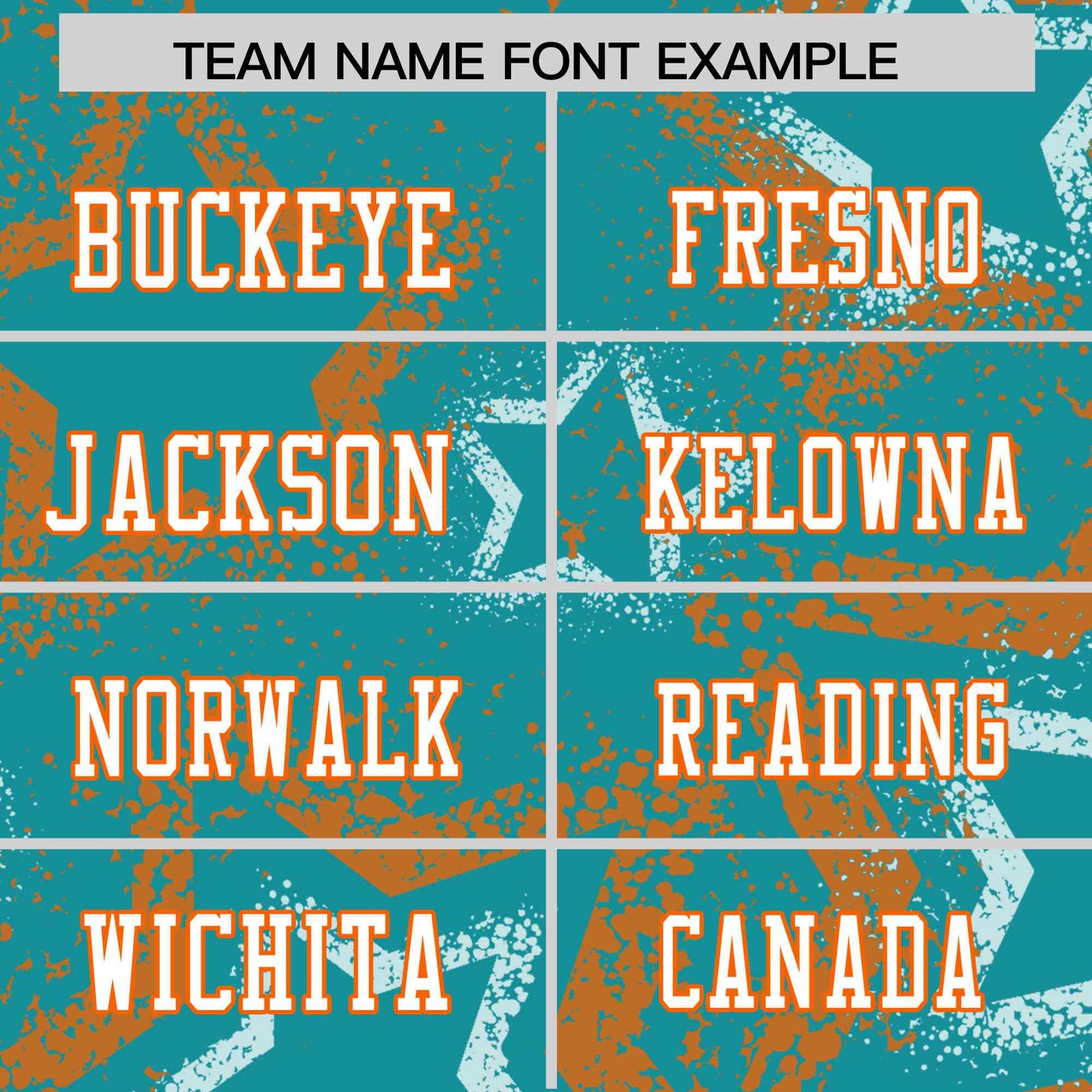 Custom Aqua White Orange Mesh Star Football Jersey