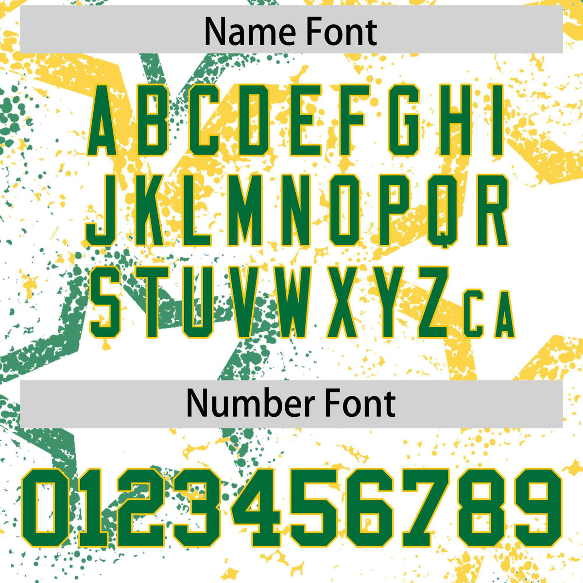 Custom White Kelly Green-Gold Mesh Star Football Jersey