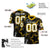 Custom Black White-Gold Mesh Star Football Jersey