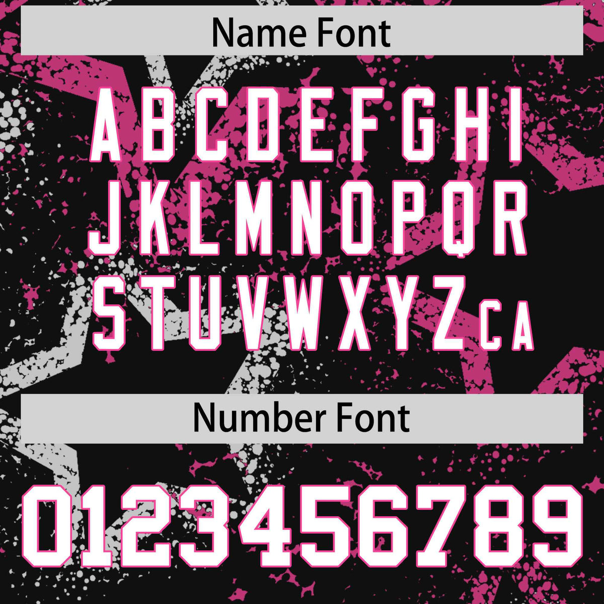 Custom Black White Pink Mesh Star Football Jersey