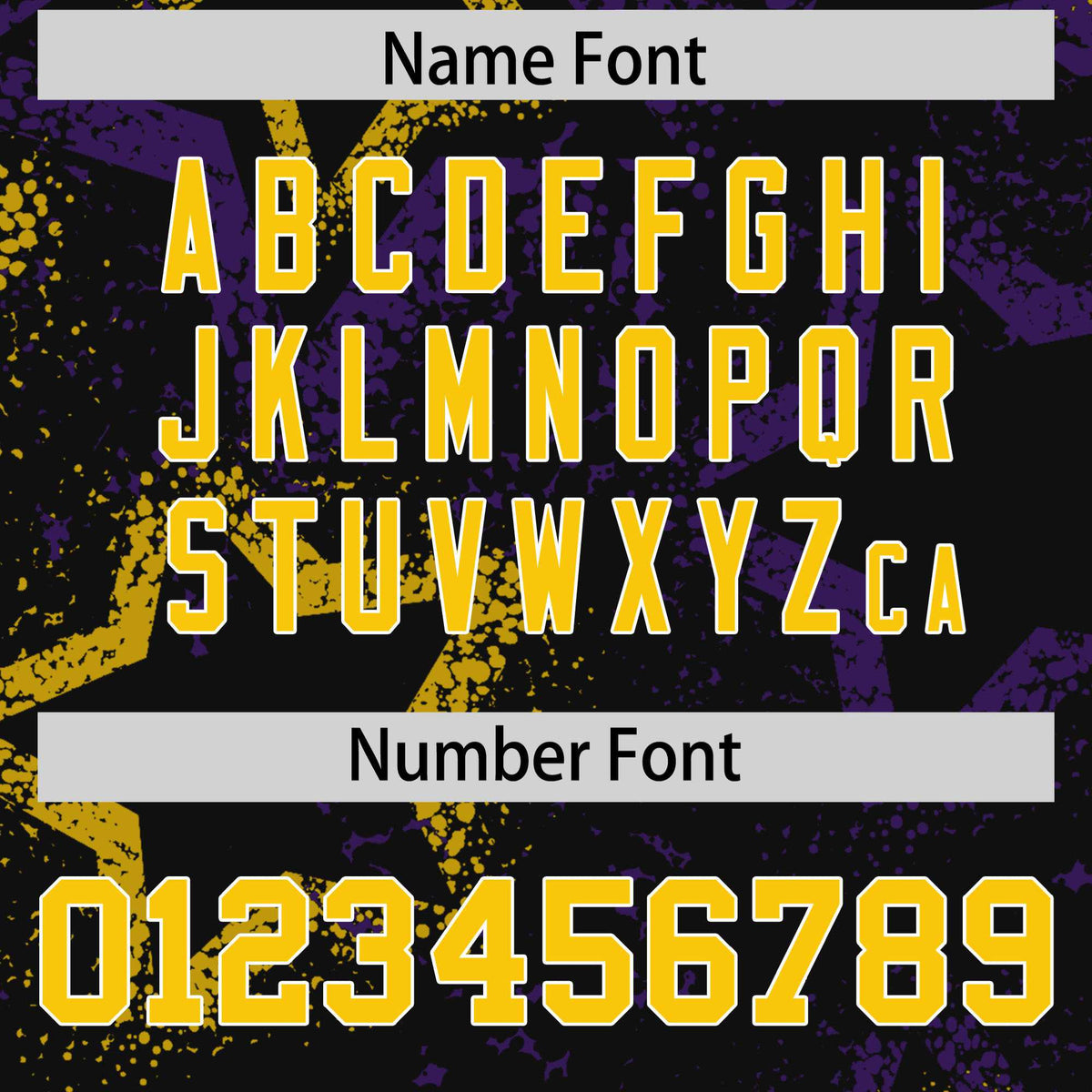 Custom Black Gold-Purple Mesh Star Football Jersey