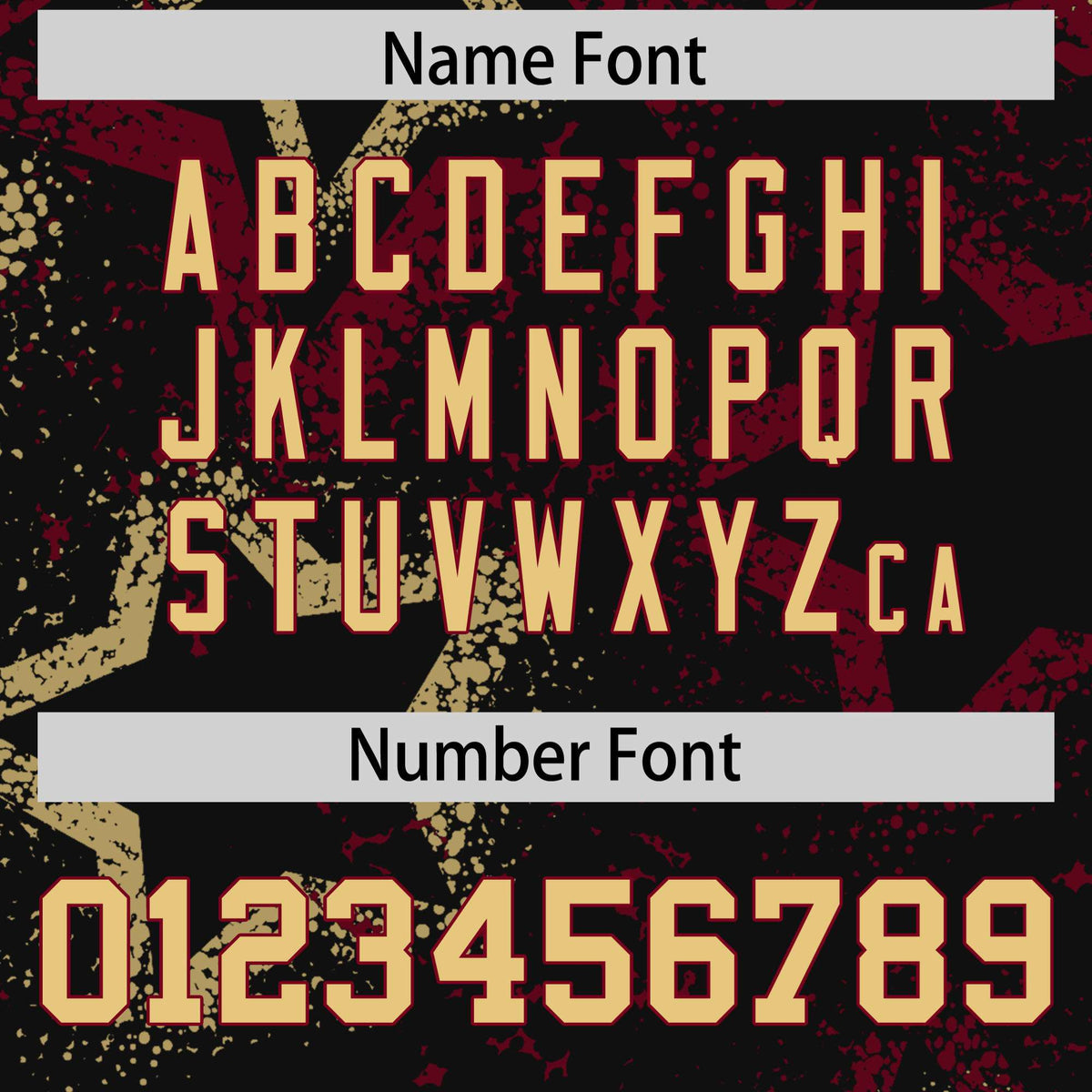 Custom Black Crimson-Khaki Mesh Star Football Jersey