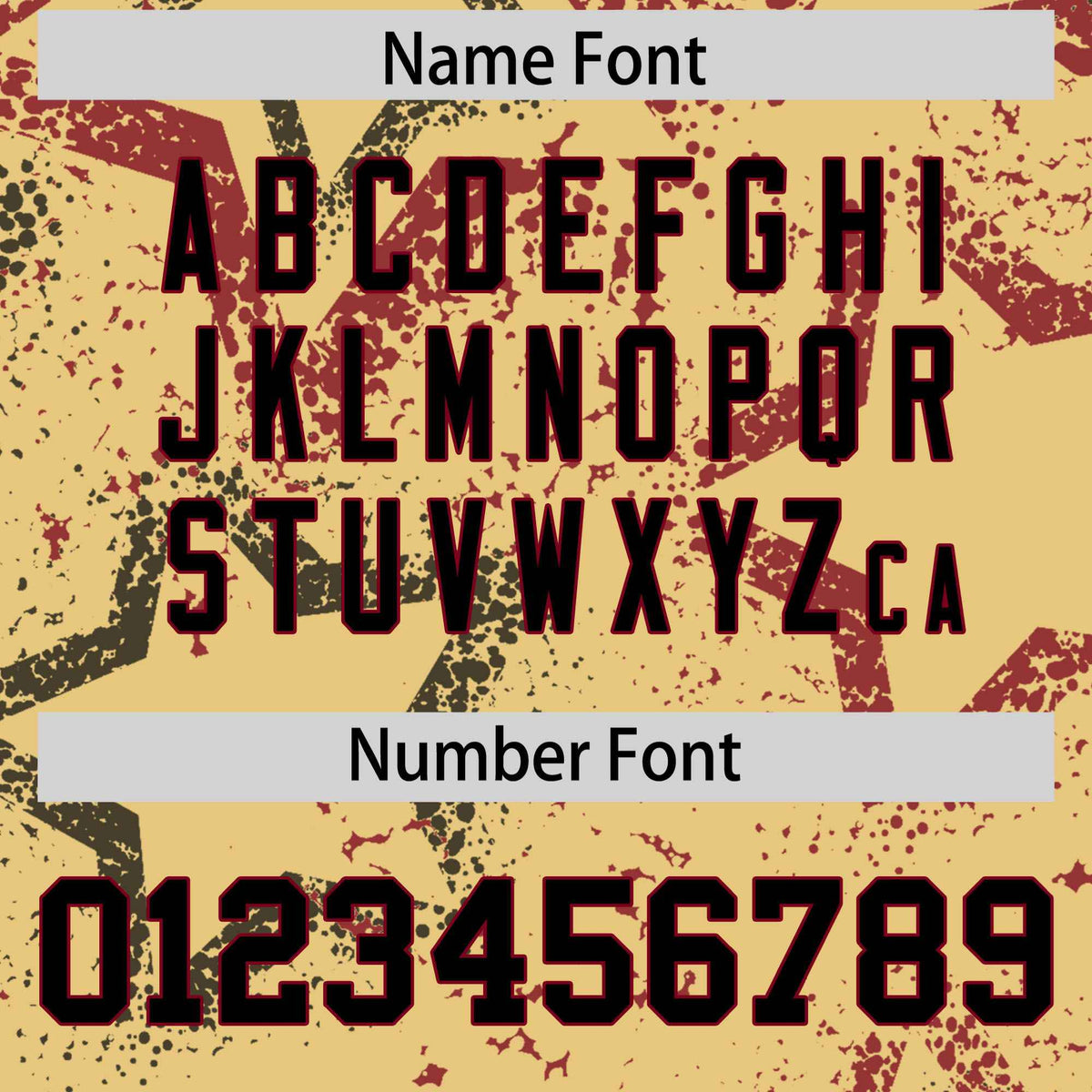 Custom Khaki Black-Crimson Mesh Star Football Jersey