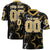 Custom Black Old Gold-White Mesh Star Football Jersey